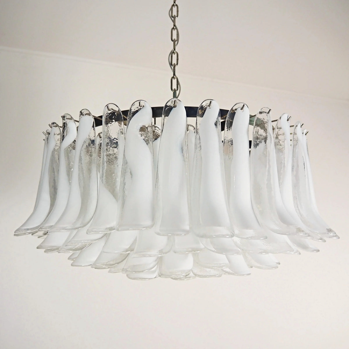 Murano Transparent Glass Petal Chandelier