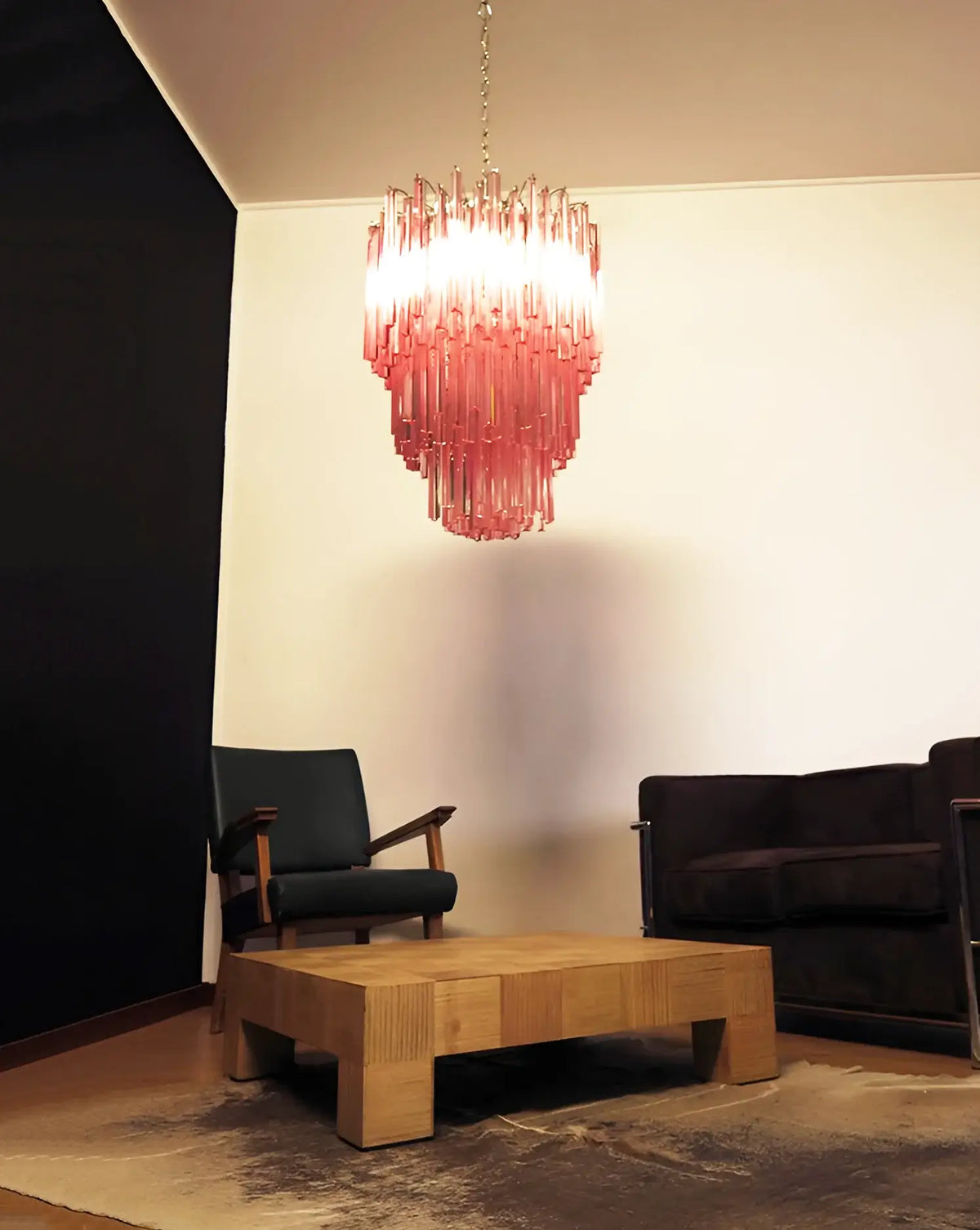 Murano Triedri Prisms Pink Chandelier - view 5