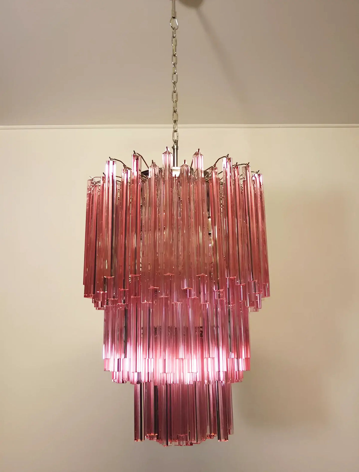 Murano Triedri Prisms Pink Chandelier - view 8