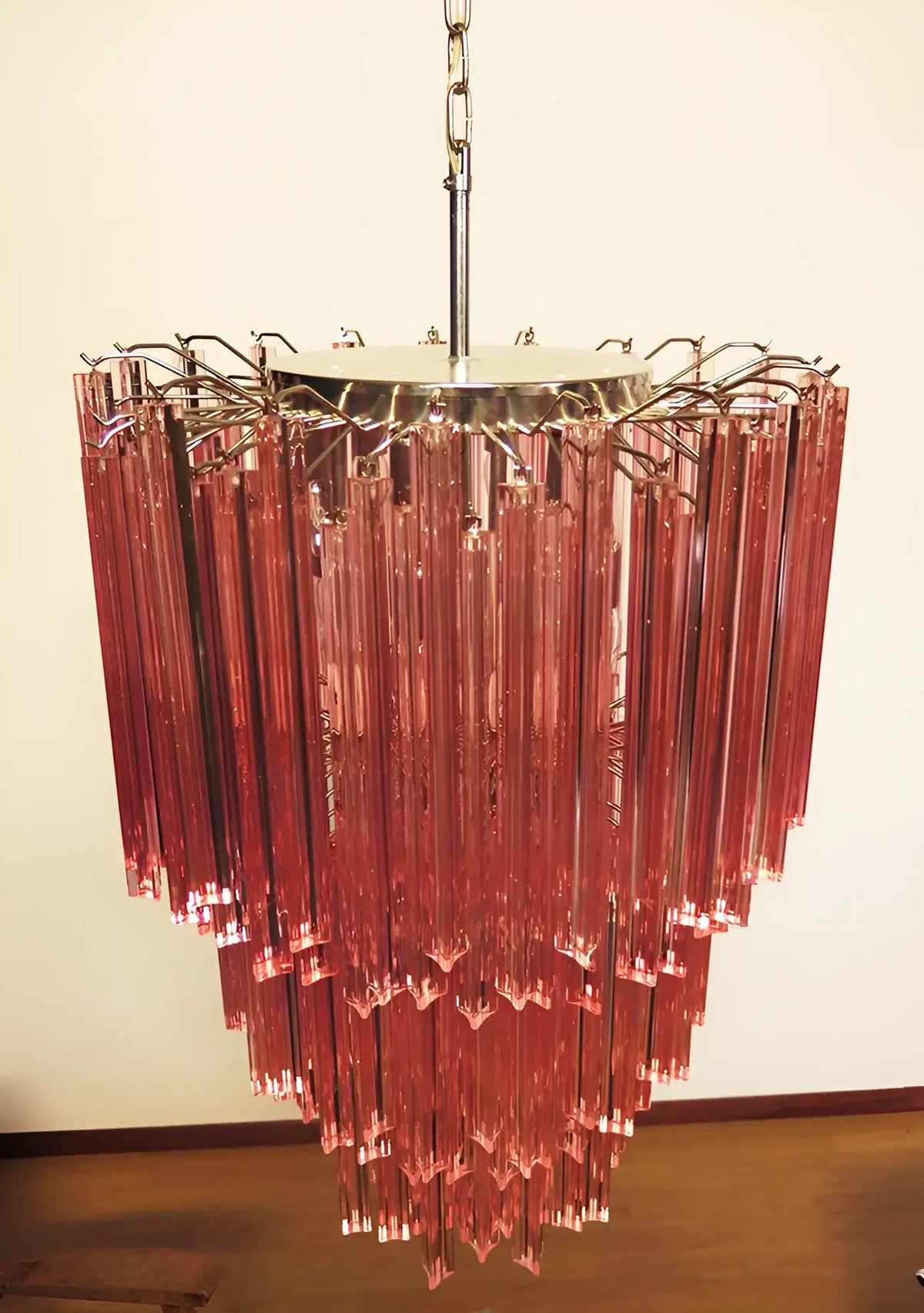 Murano Triedri Prisms Pink Chandelier - view 7