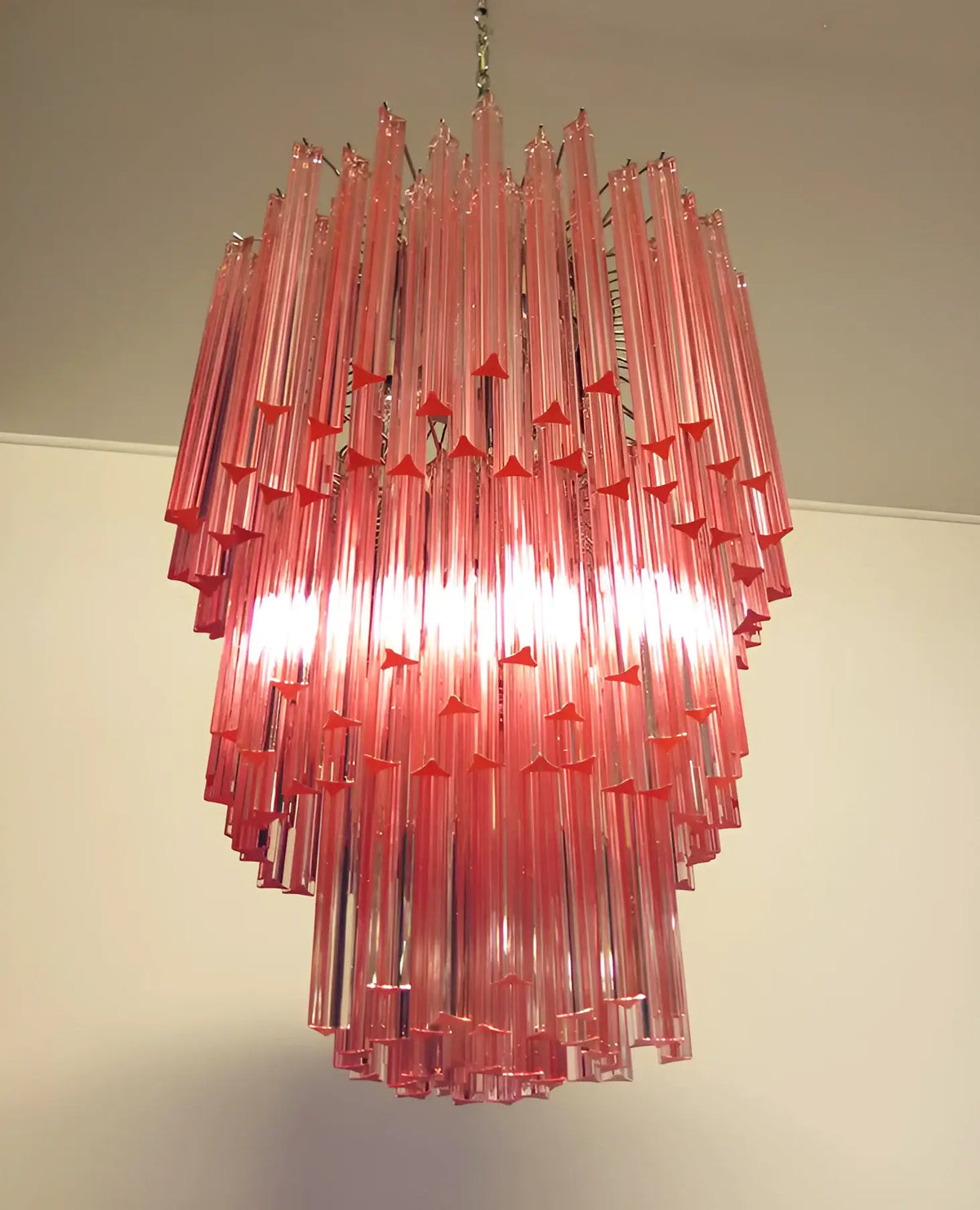 Murano Triedri Prisms Pink Chandelier - view 12