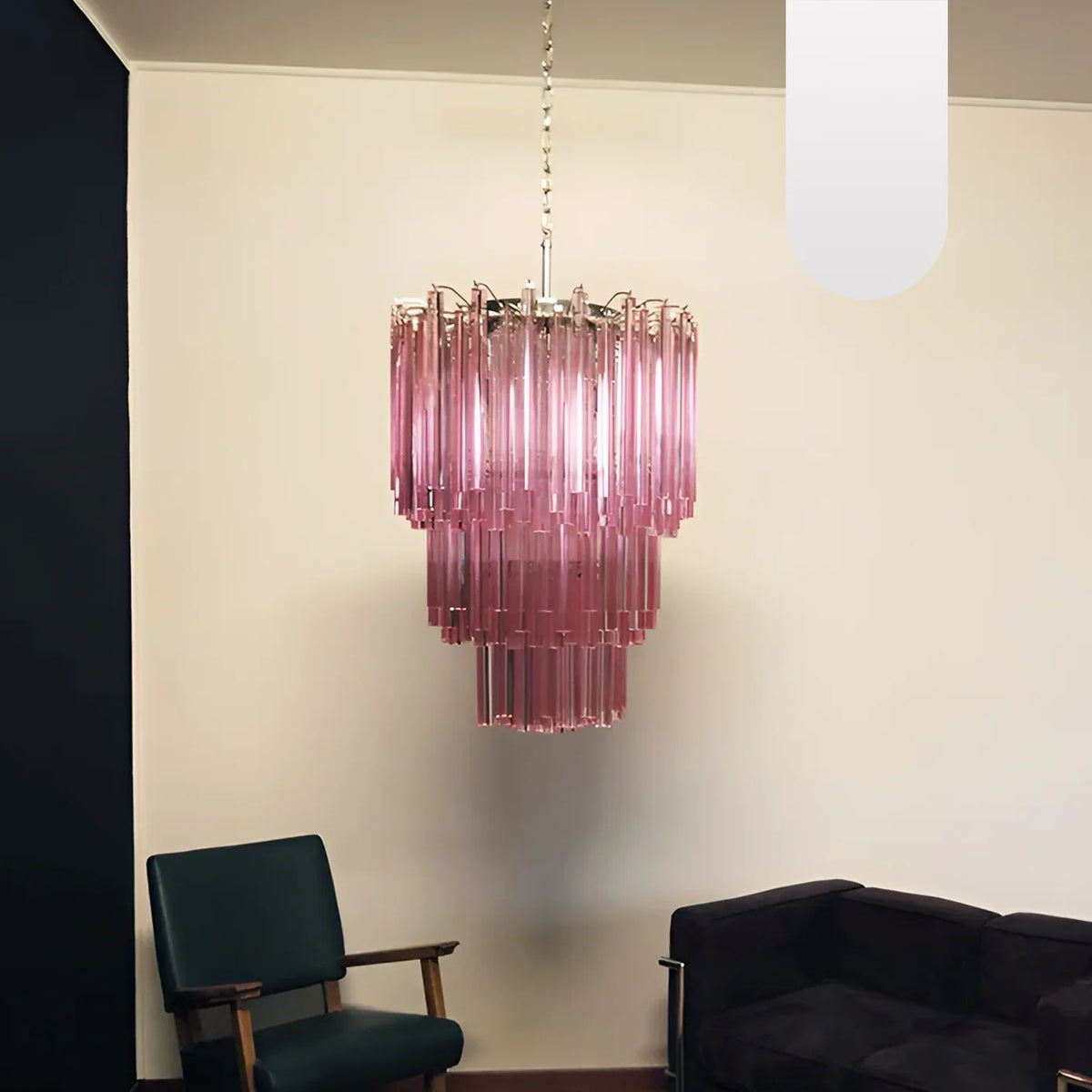 Murano Triedri Prisms Pink Chandelier - view 18