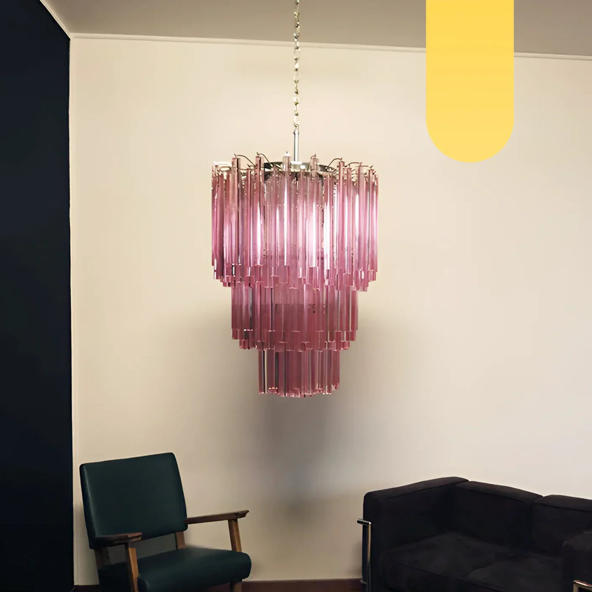 Murano Triedri Prisms Pink Chandelier - view 19
