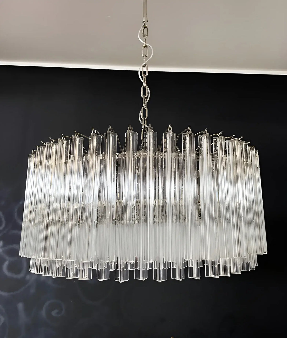 Murano Round Prisms Transparent Chandelier