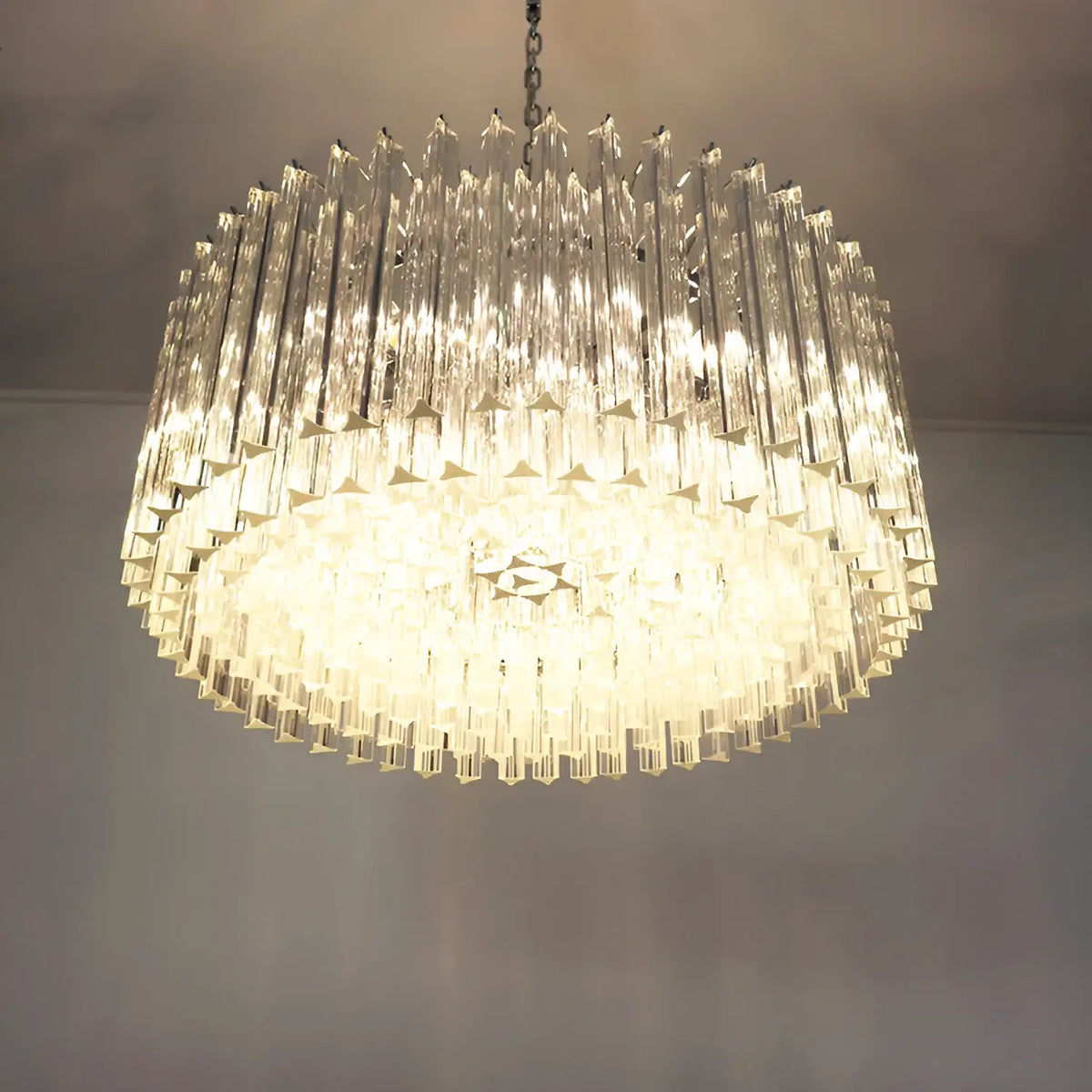 Murano Round Prisms Transparent Chandelier