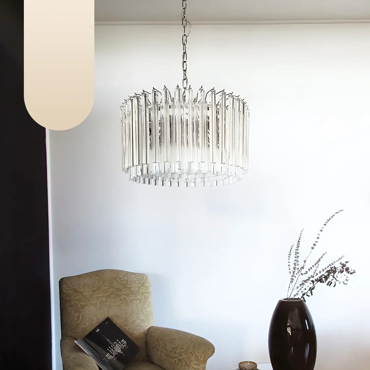 Murano Round Prisms Transparent Chandelier
