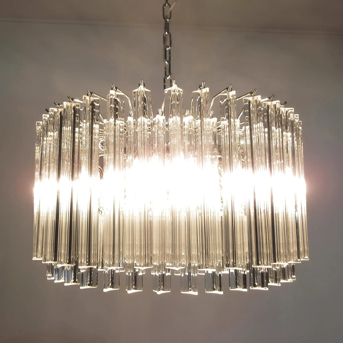 Murano Round Prisms Transparent Chandelier