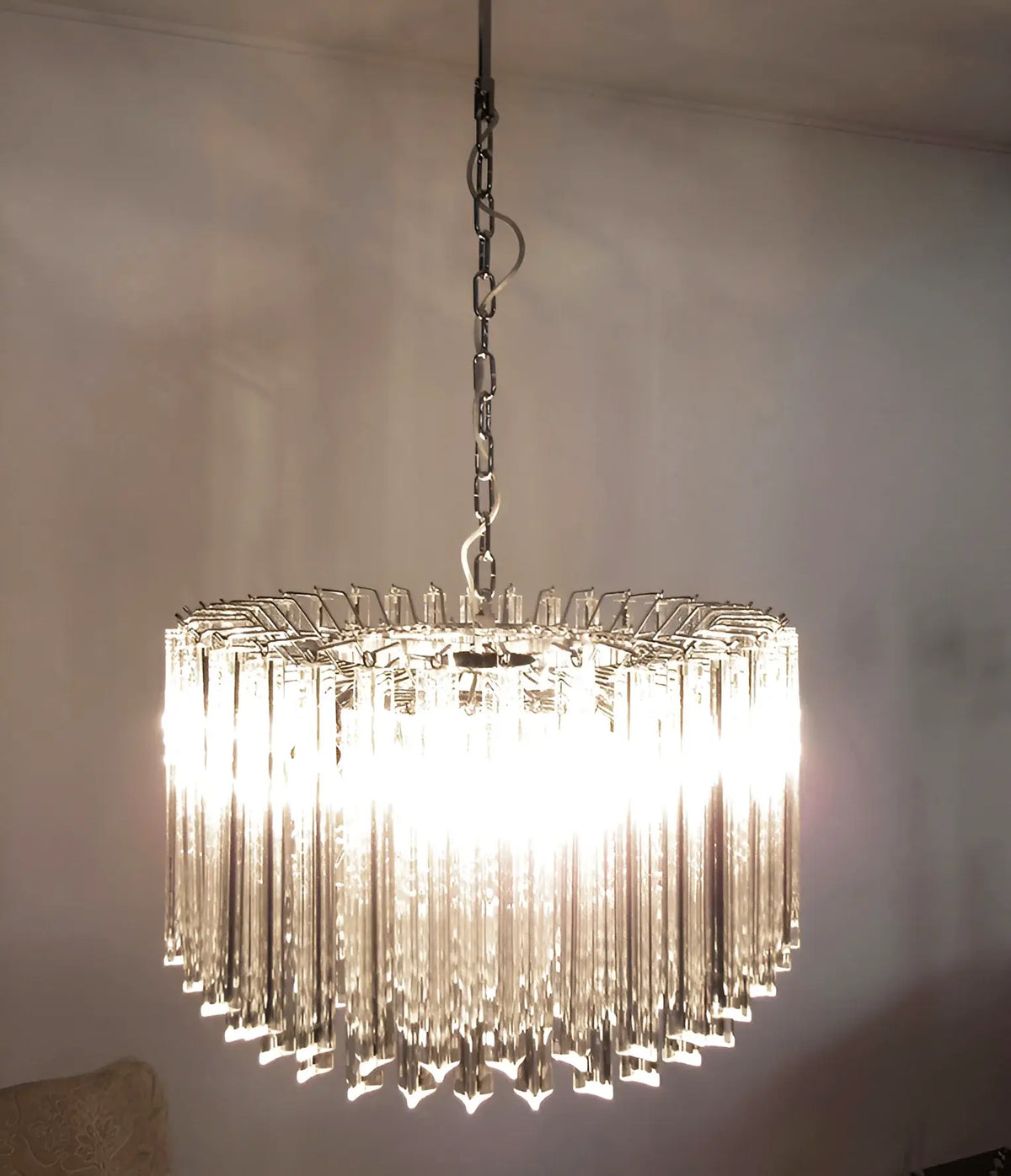 Murano Round Prisms Transparent Chandelier