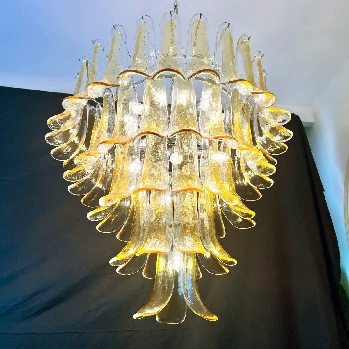 Amber Murano Glass Petals Chandelier - view 10