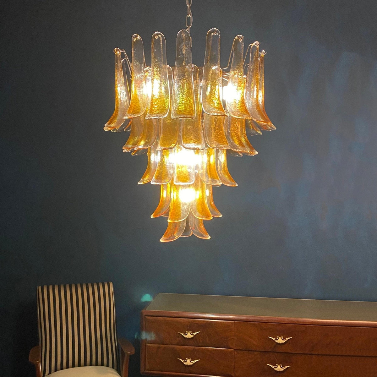 Amber Murano Glass Petals Chandelier - view 16