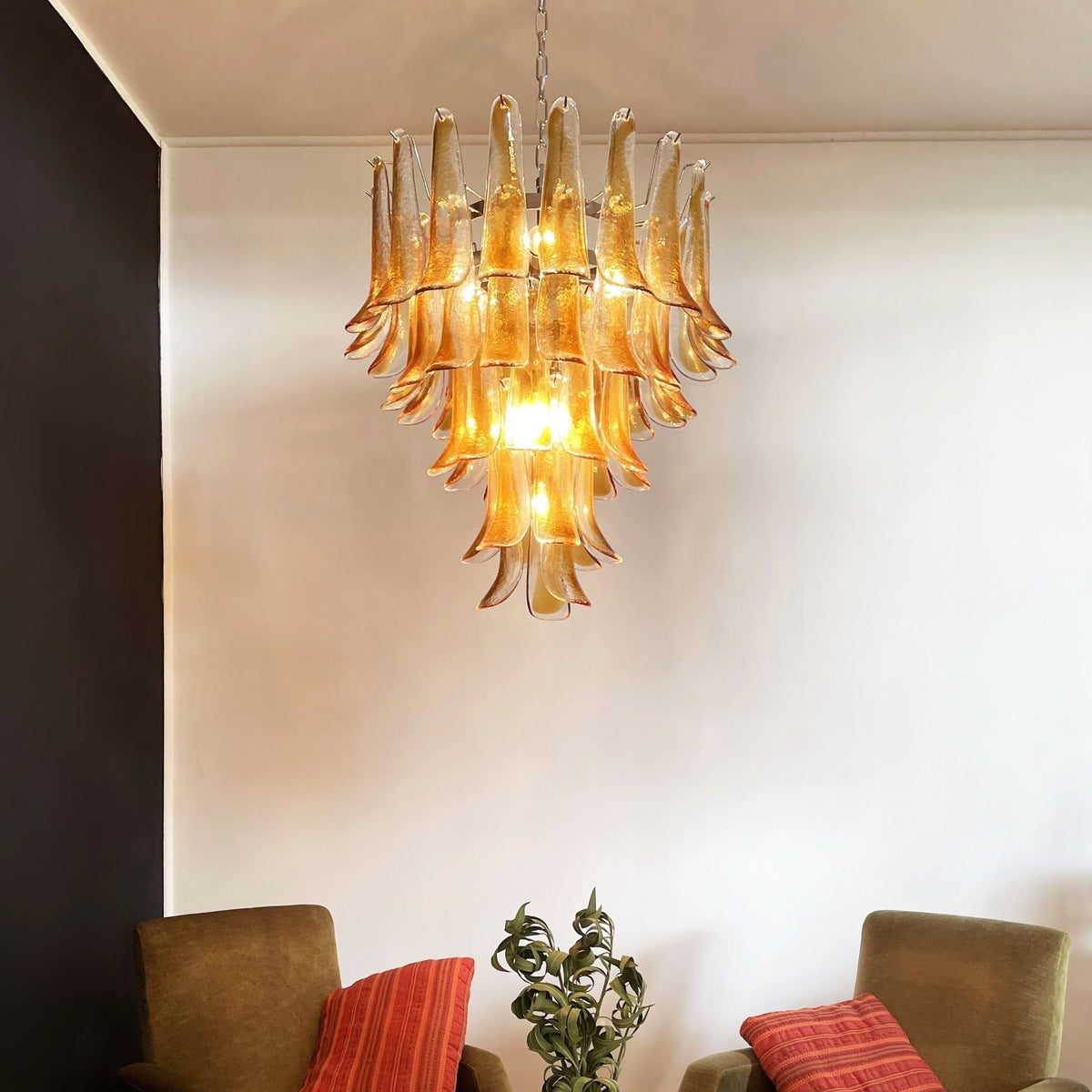 Amber Murano Glass Petals Chandelier - view 3