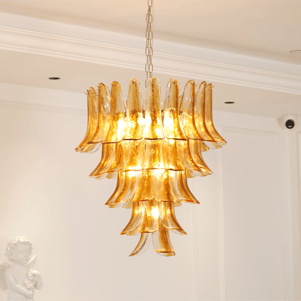 Murano Amber Lily Chandelier