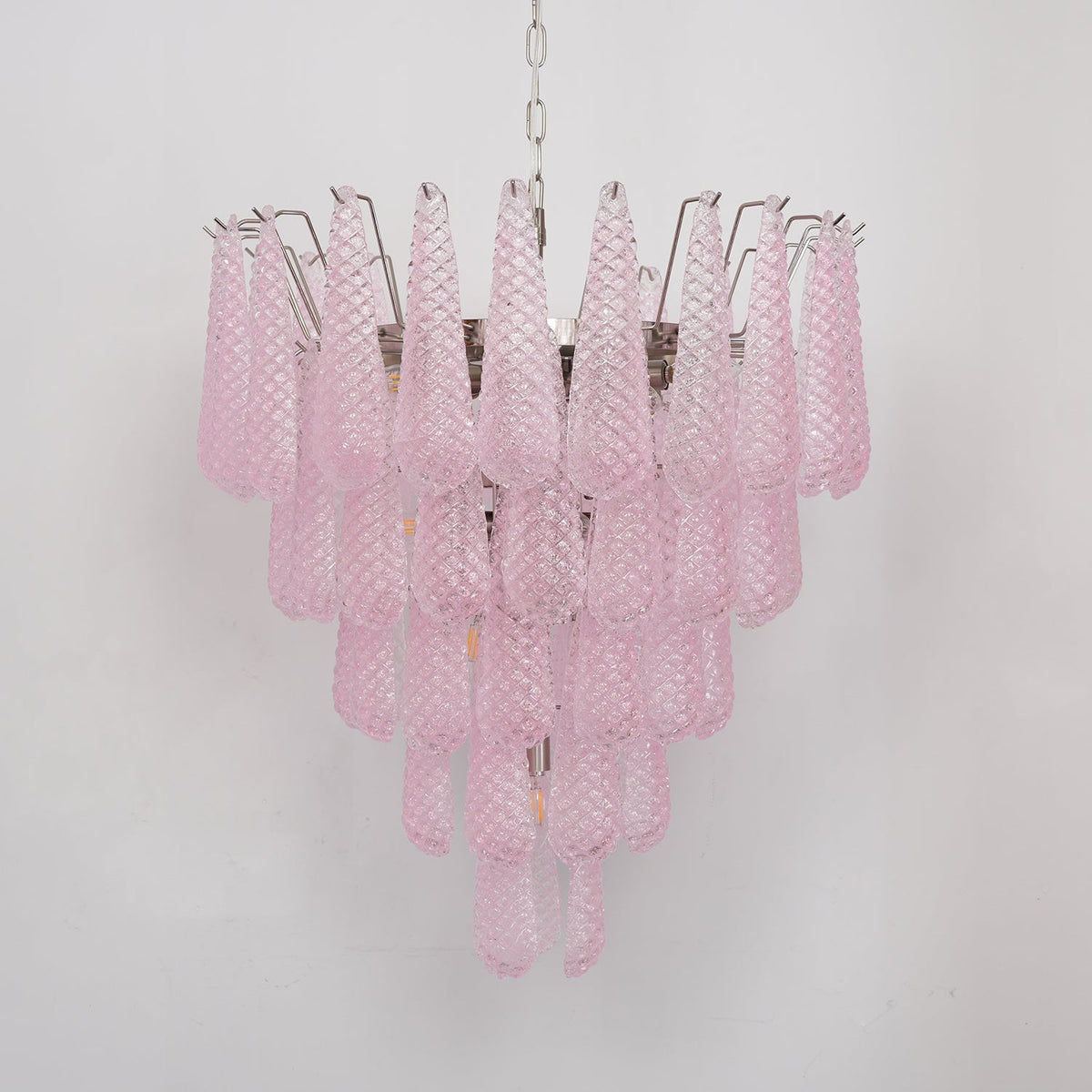 Murano Pink Glass Droplet Chandelier - view 18