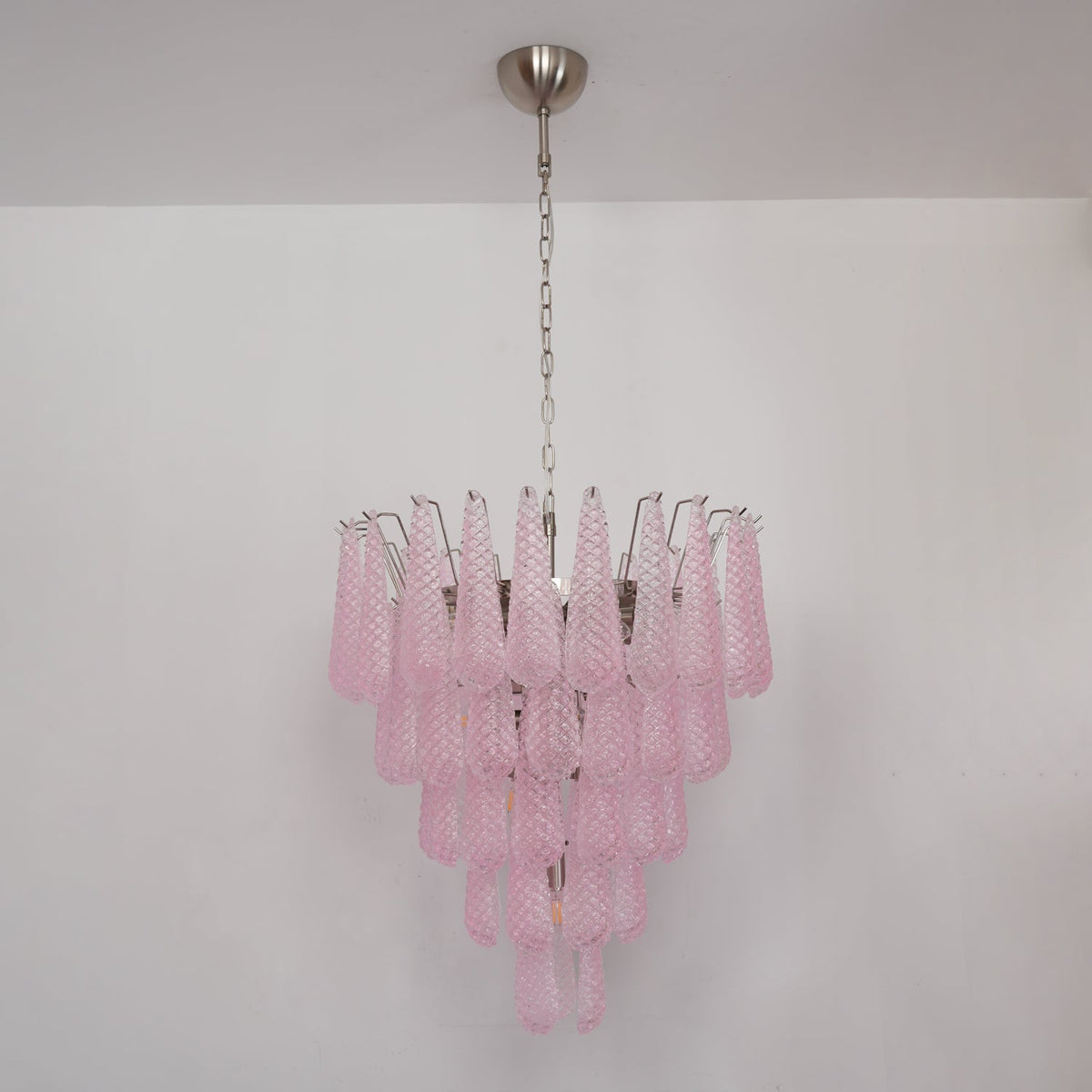 Murano Pink Glass Droplet Chandelier - view 19