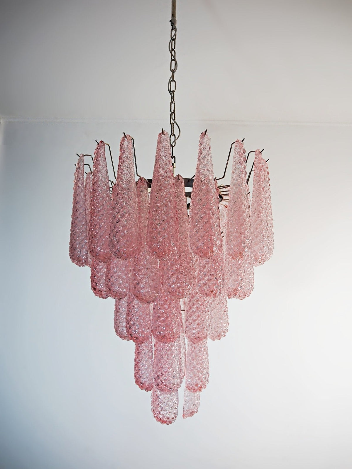 Murano Pink Glass Droplet Chandelier - view 9