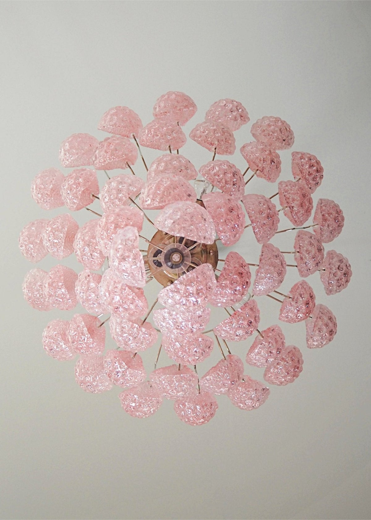 Murano Pink Glass Droplet Chandelier - view 12