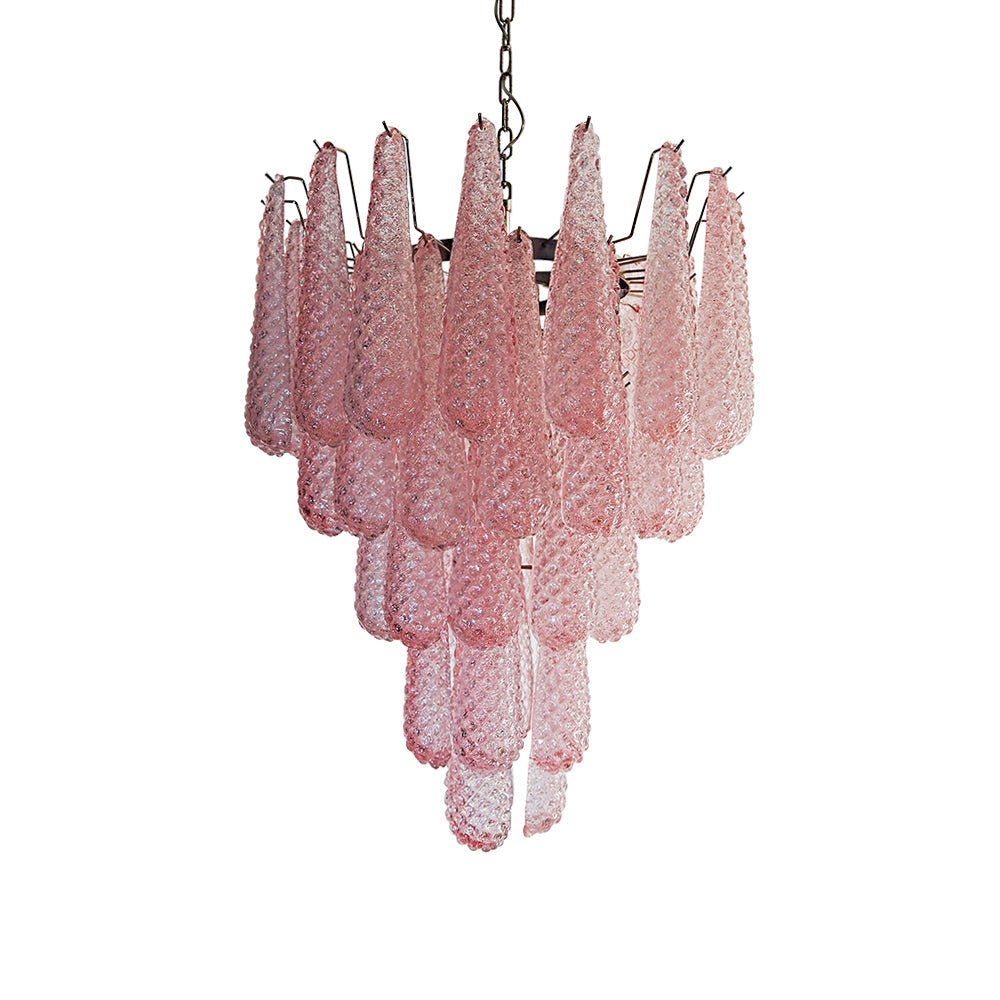 Murano Pink Glass Droplet Chandelier - view 14