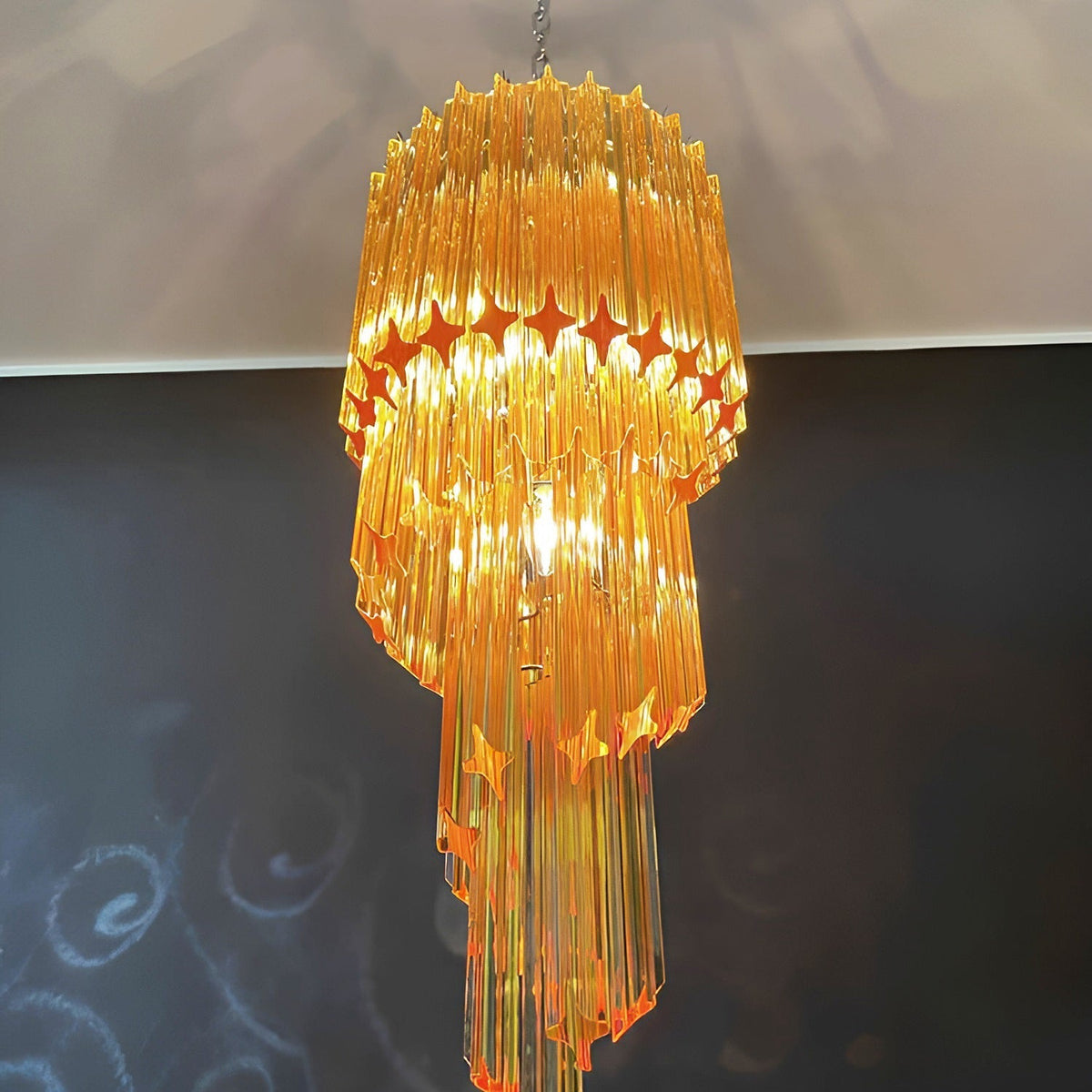 Murano Spiral Prism Glass Chandelier - view 17