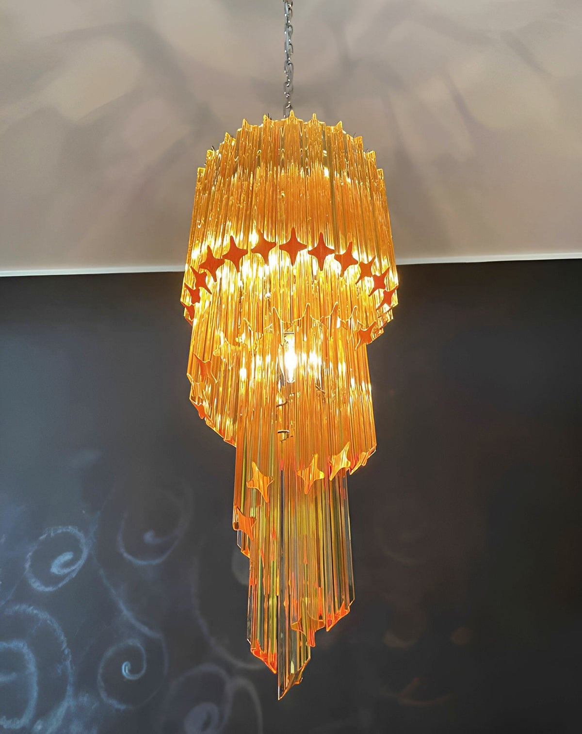 Murano Spiral Prism Glass Chandelier - view 26