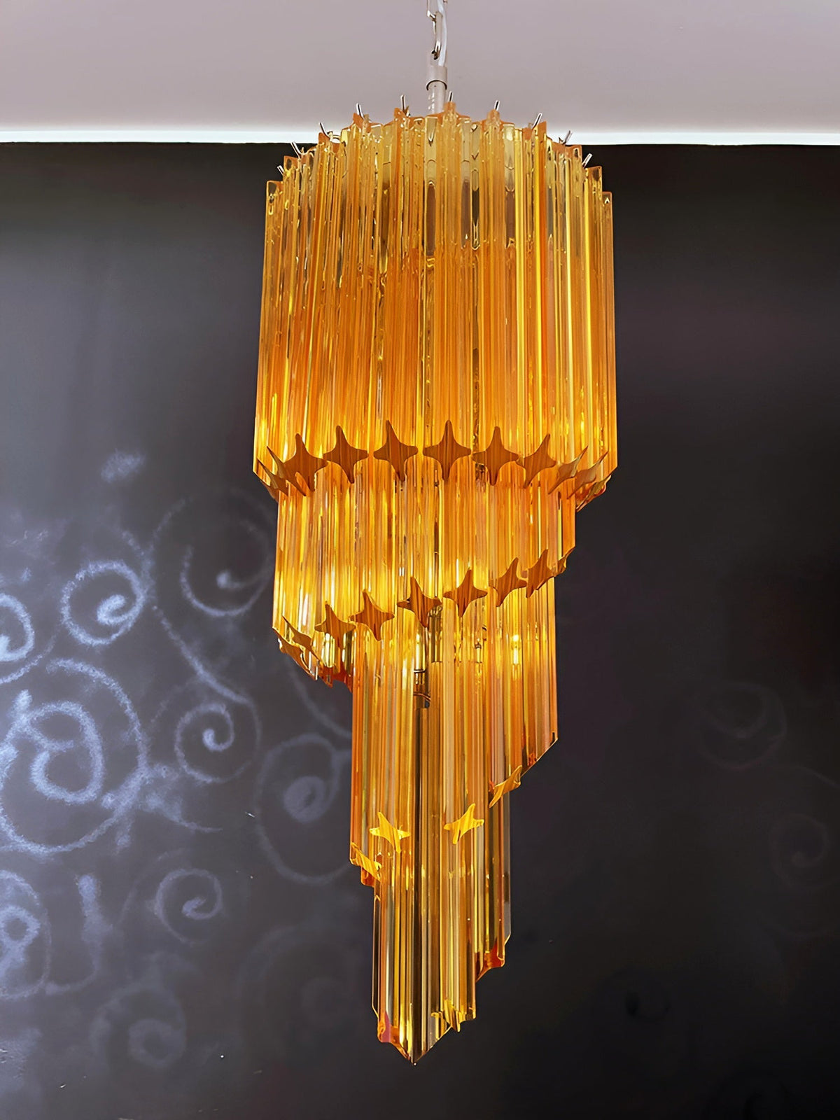 Murano Spiral Prism Glass Chandelier - view 28