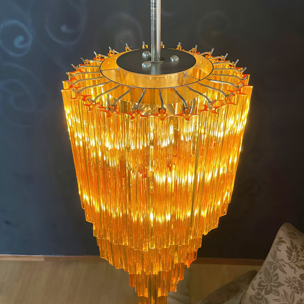Murano Spiral Prism Glass Chandelier - view 12