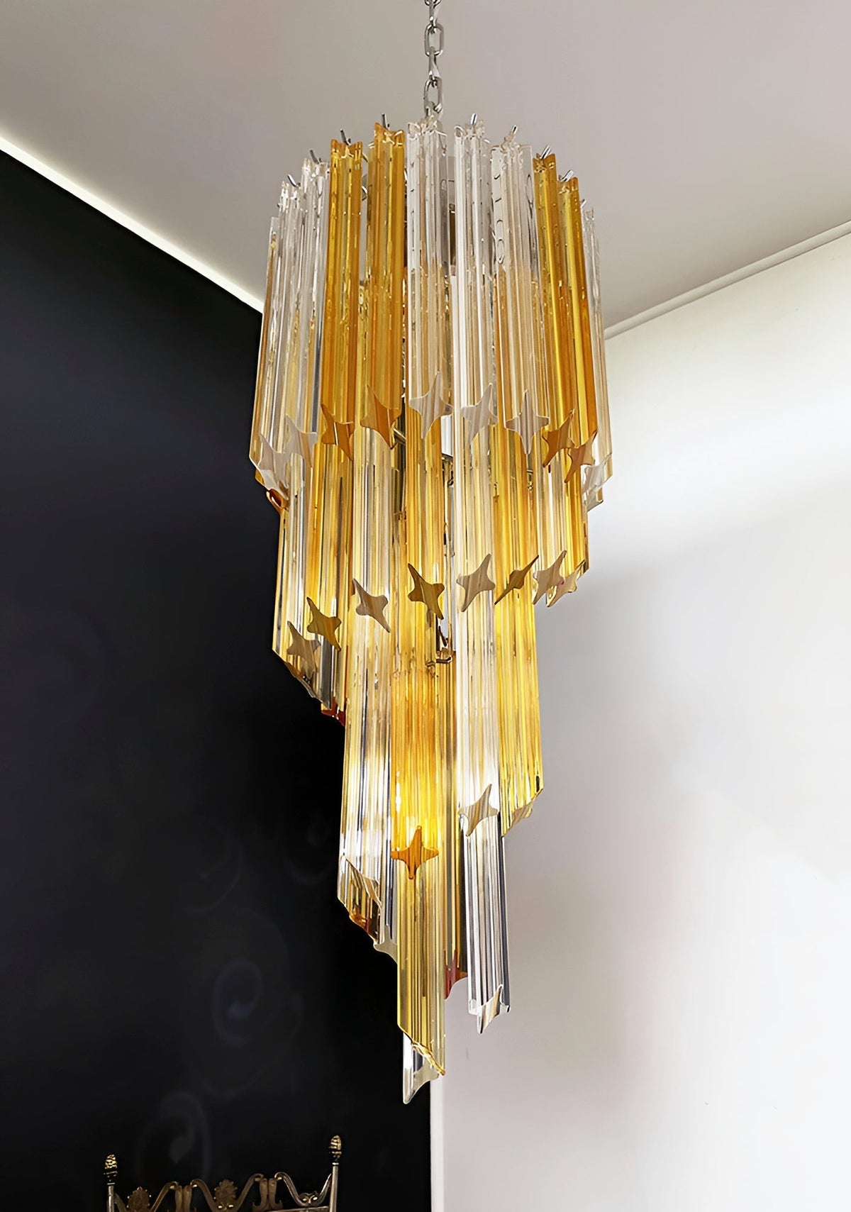 Murano Spiral Prism Glass Chandelier - view 50