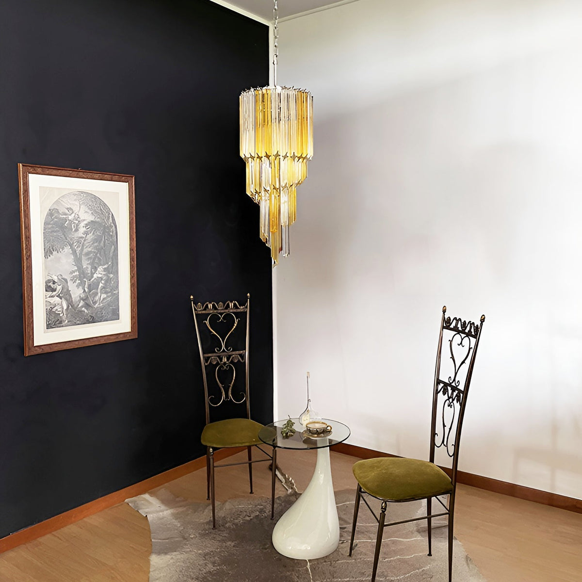 Murano Spiral Prism Glass Chandelier - view 38
