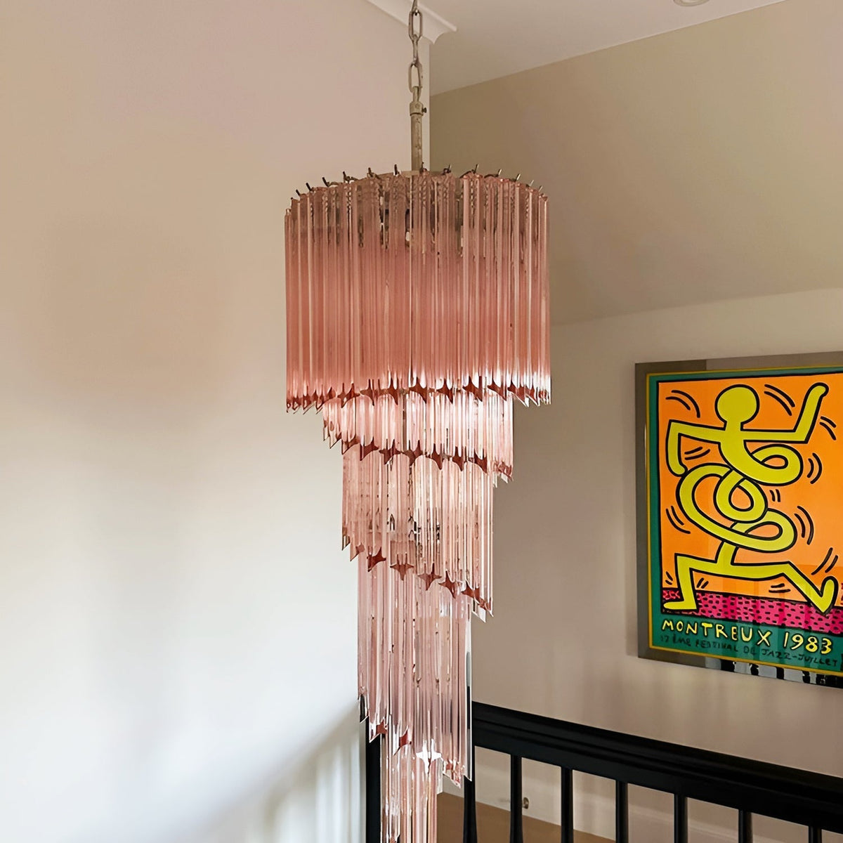 Murano Spiral Prism Glass Chandelier - view 2