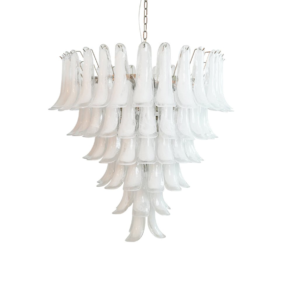Murano White Glass Petals Chandelier - view 17