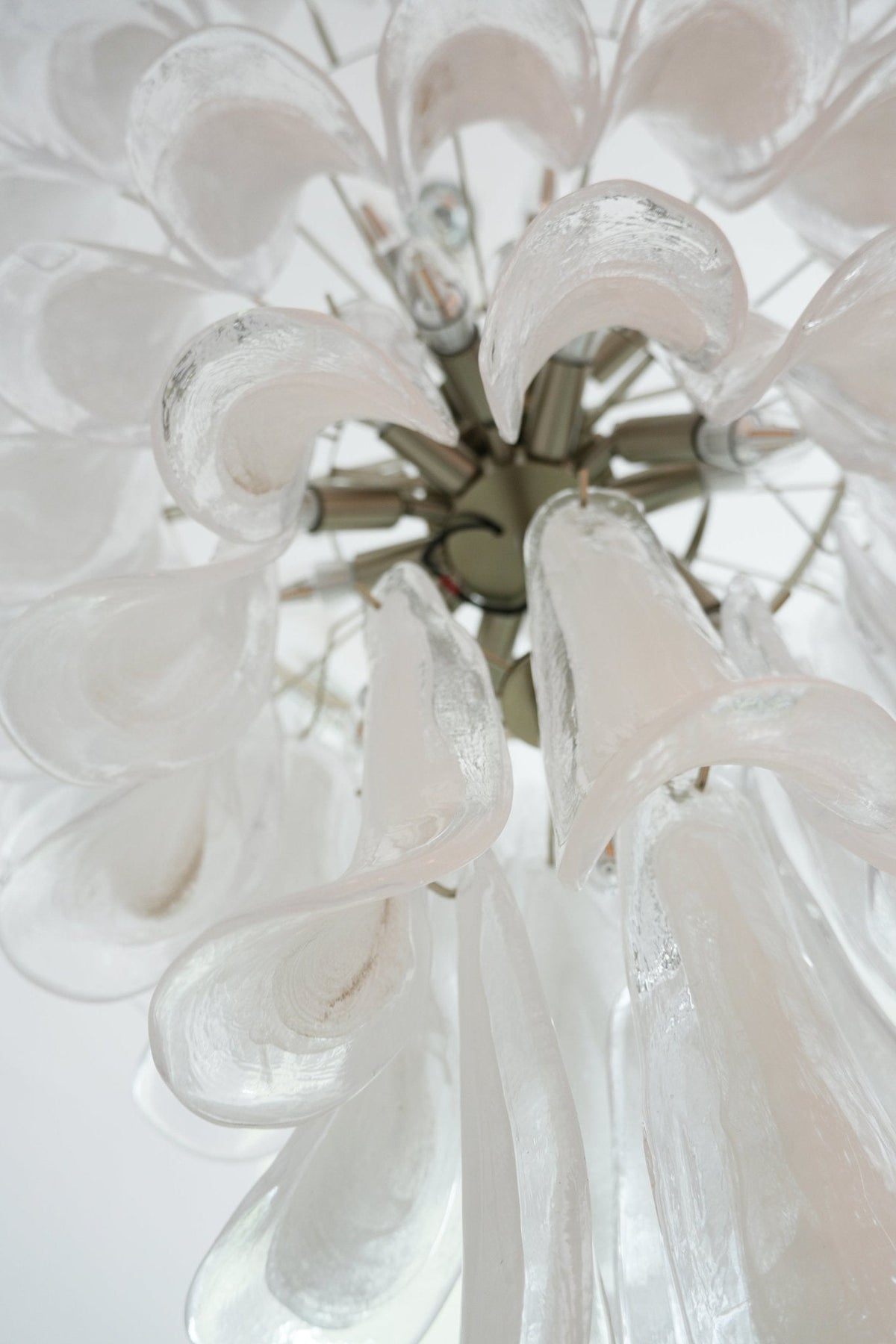 Murano White Glass Petals Chandelier - view 16