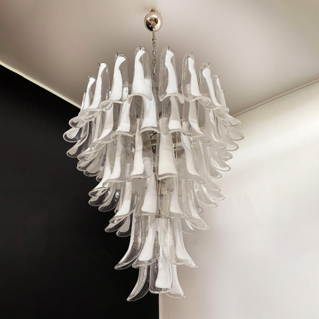 Murano White Glass Petals Chandelier - view 5