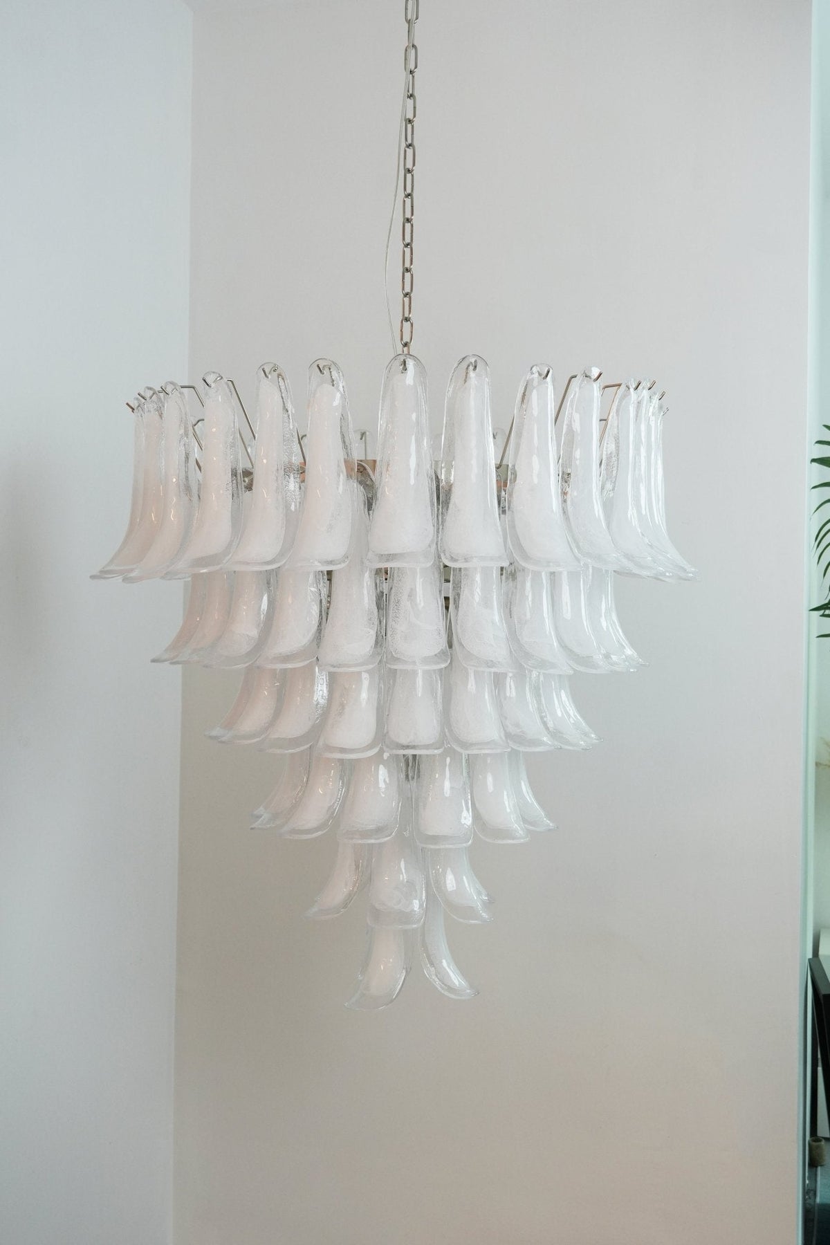 Murano White Glass Petals Chandelier - view 7