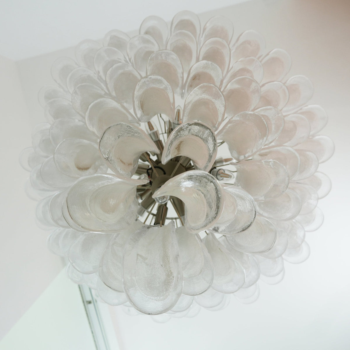 Murano White Glass Petals Chandelier - view 8