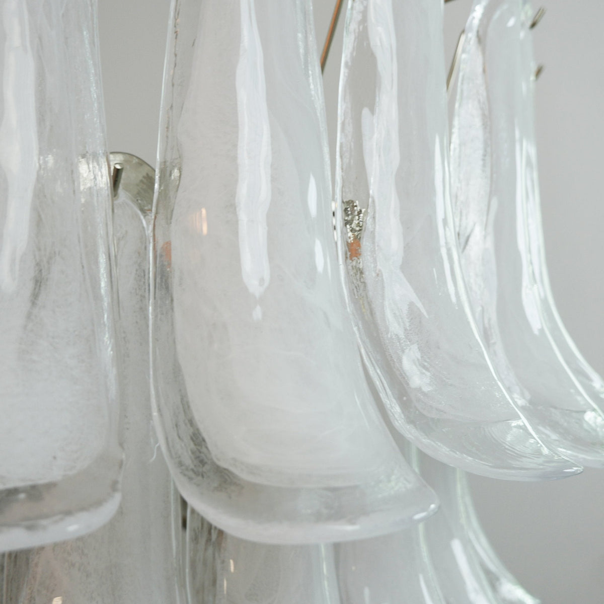 Murano White Glass Petals Chandelier - view 9
