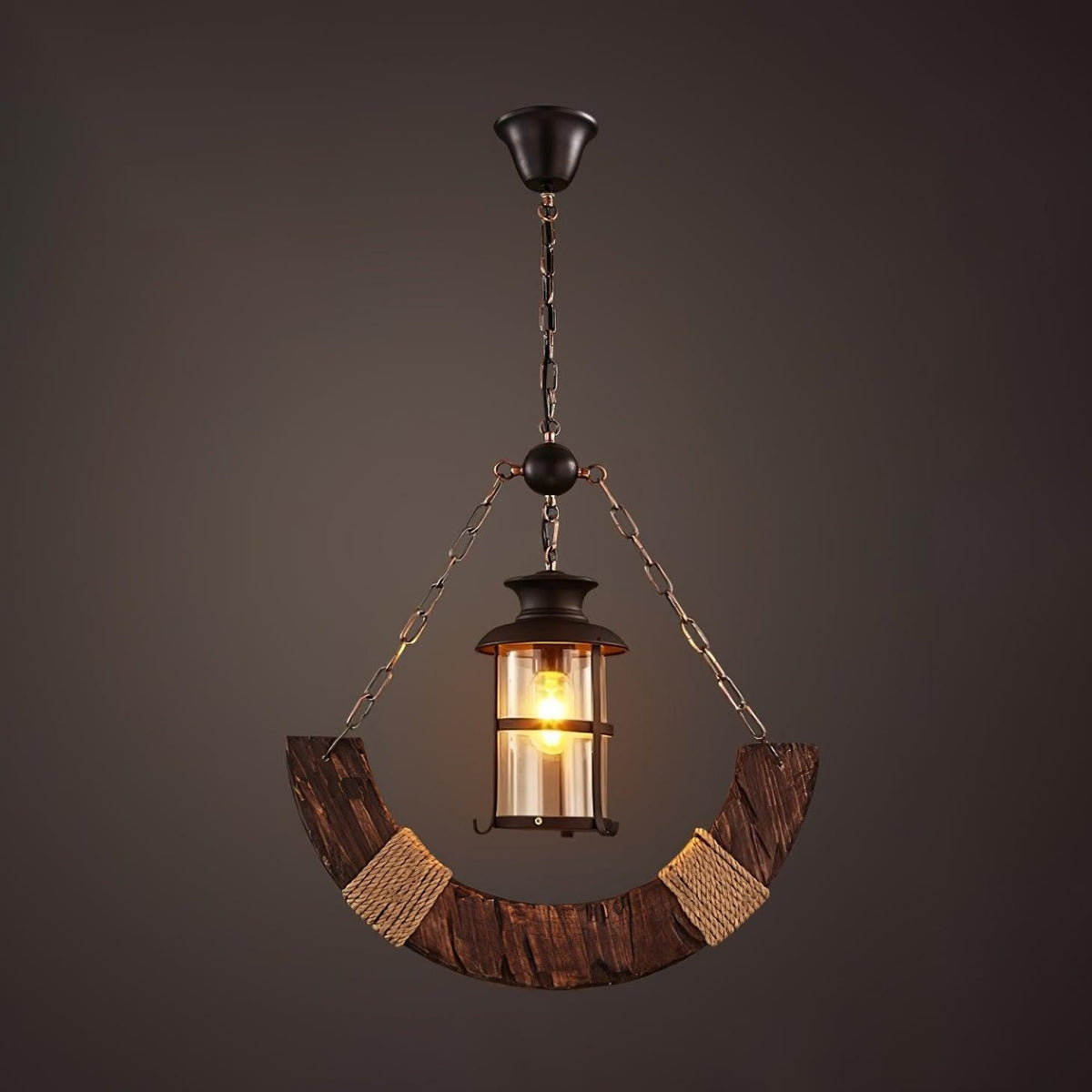 Nautical Industrial Style Wooden Chandelier - view 16