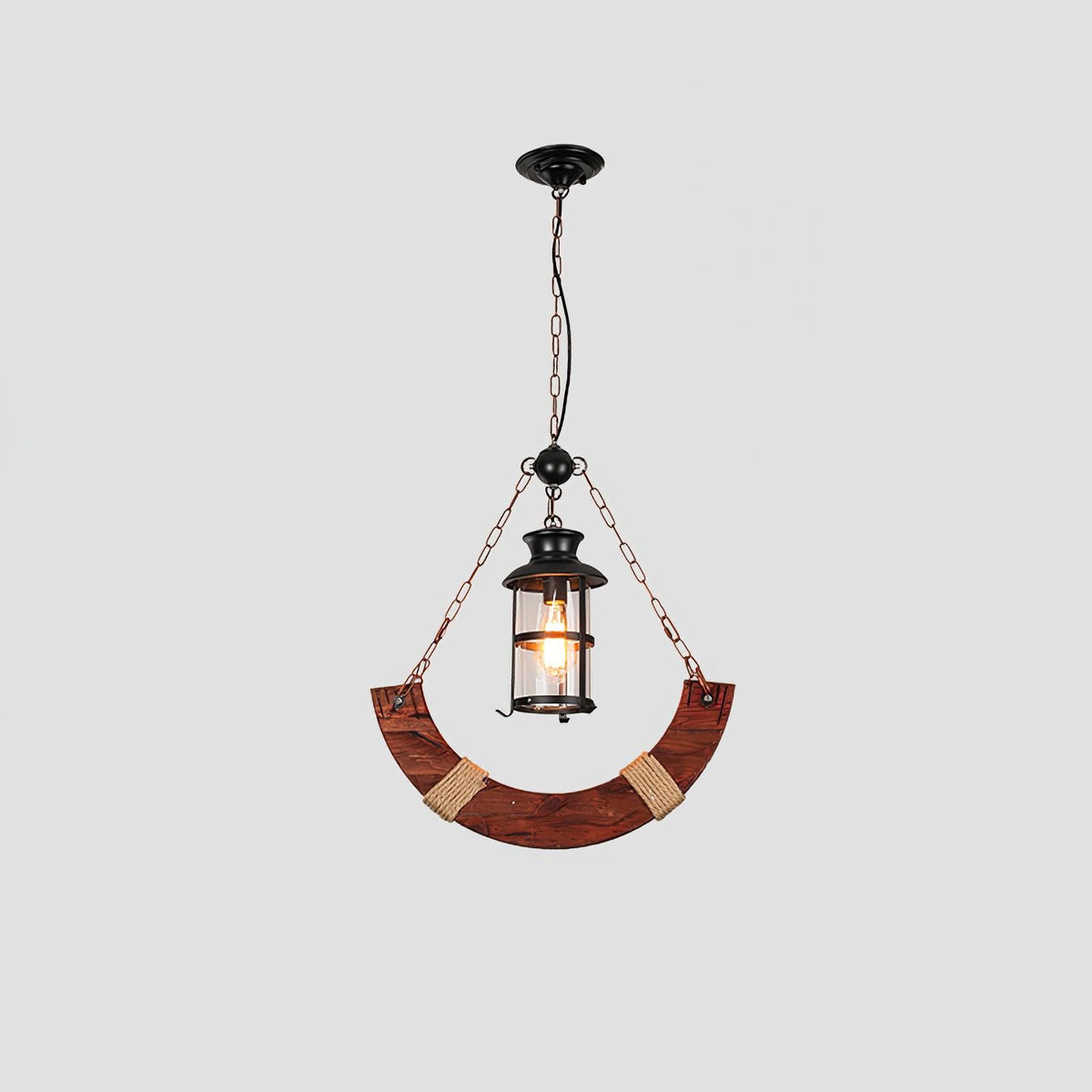 Nautical Industrial Style Wooden Chandelier - view 20