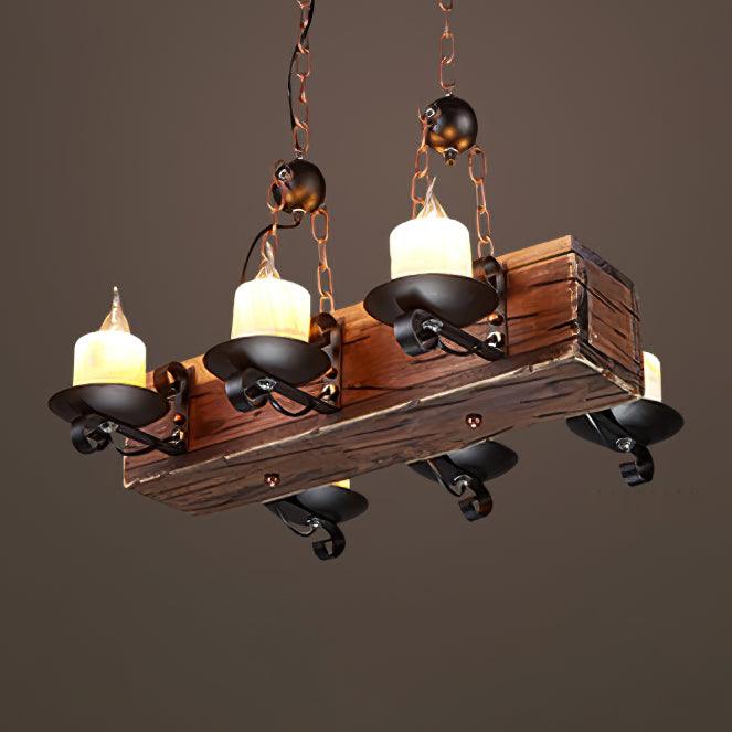 Nautical Industrial Style Wooden Chandelier - view 49