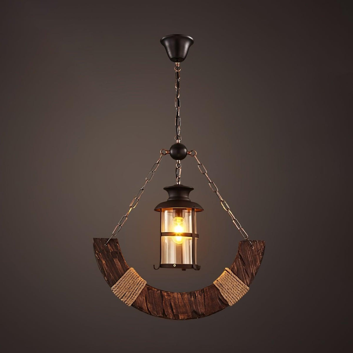 Nautical Industrial Style Wooden Chandelier - view 25