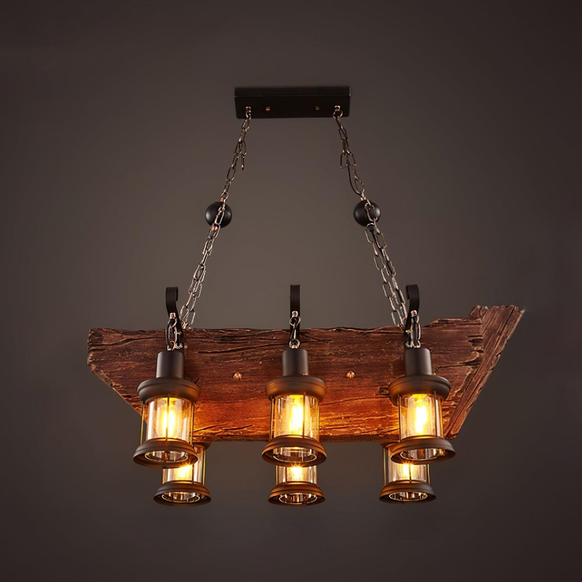 Nautical Industrial Style Wooden Chandelier - view 26