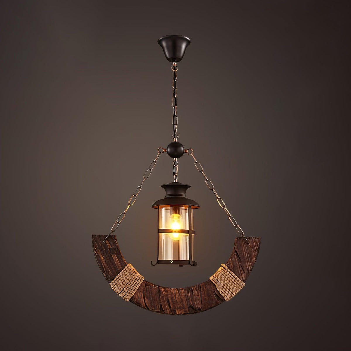 Nautical Industrial Style Wooden Chandelier - view 29