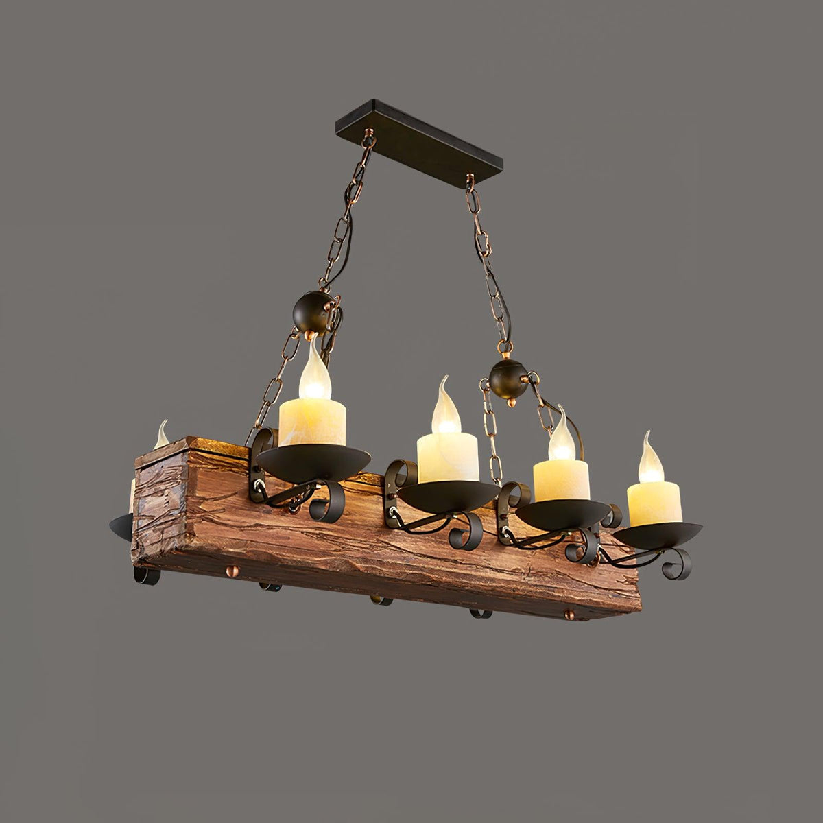 Nautical Industrial Style Wooden Chandelier - view 50