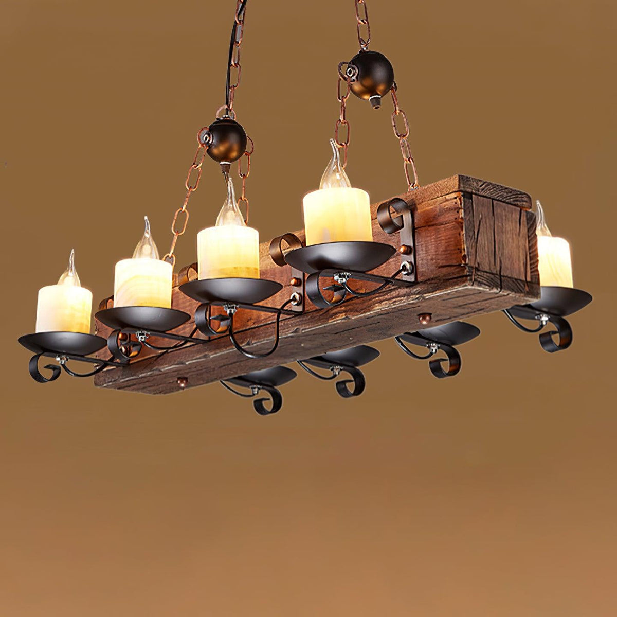 Nautical Industrial Style Wooden Chandelier - view 33