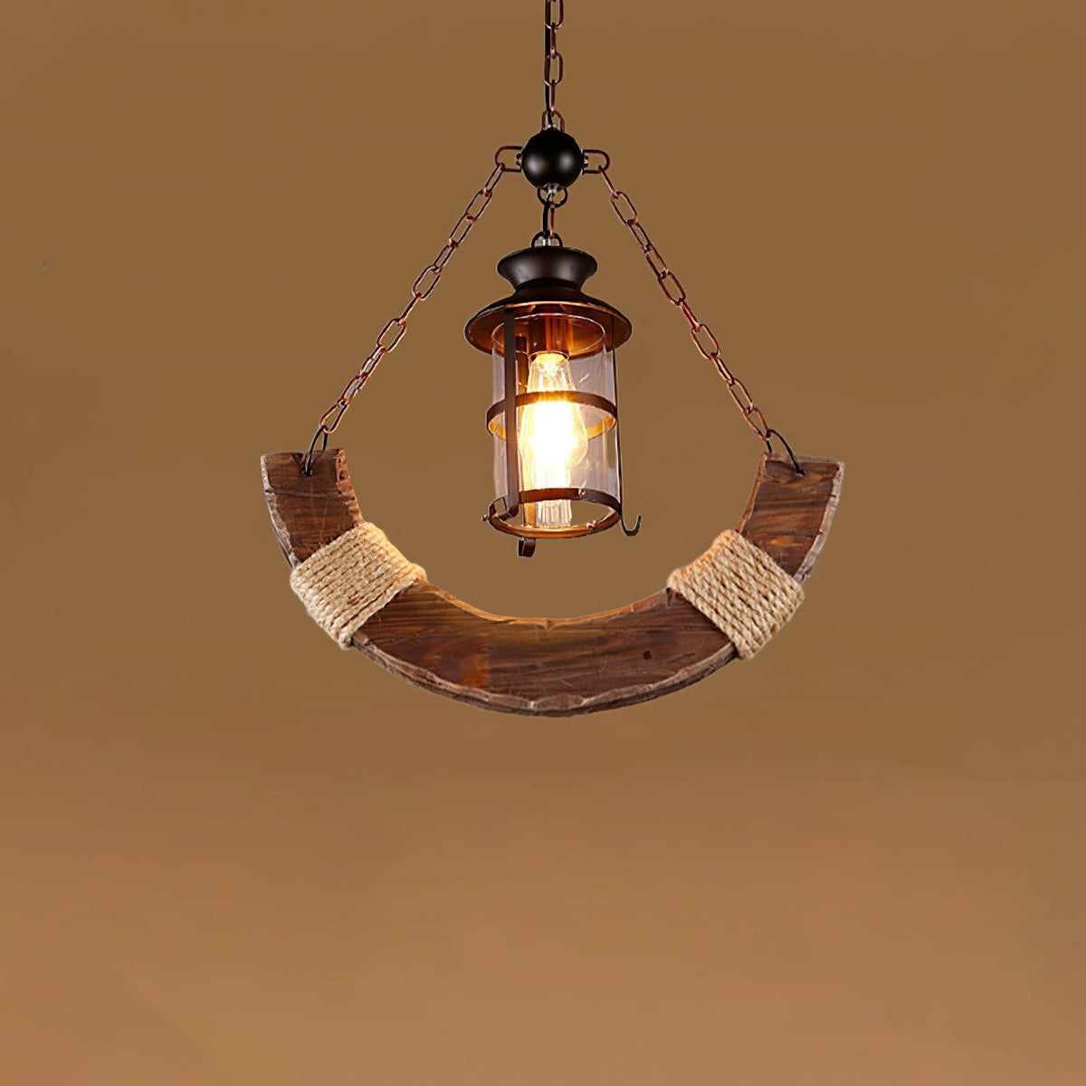Nautical Industrial Style Wooden Chandelier - view 38
