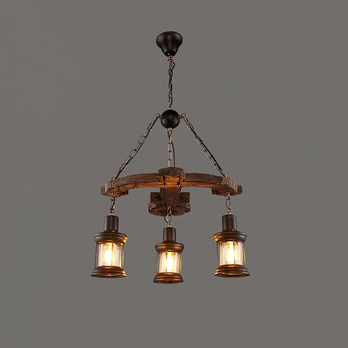 Nautical Industrial Style Wooden Chandelier - view 43