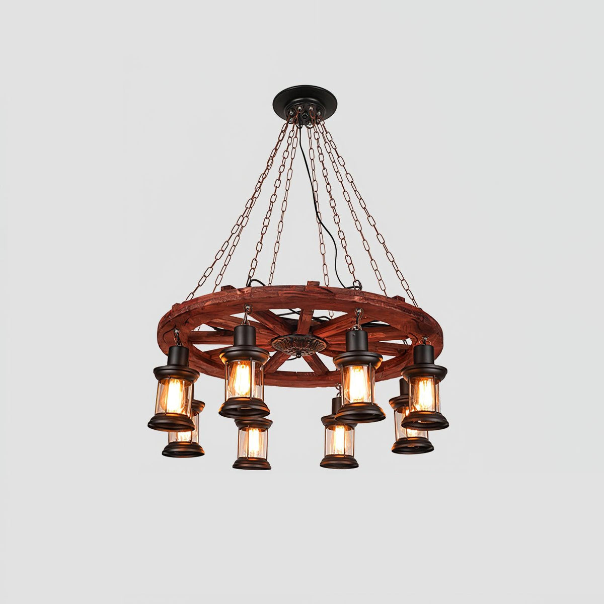 Nautical Industrial Style Wooden Chandelier - view 55