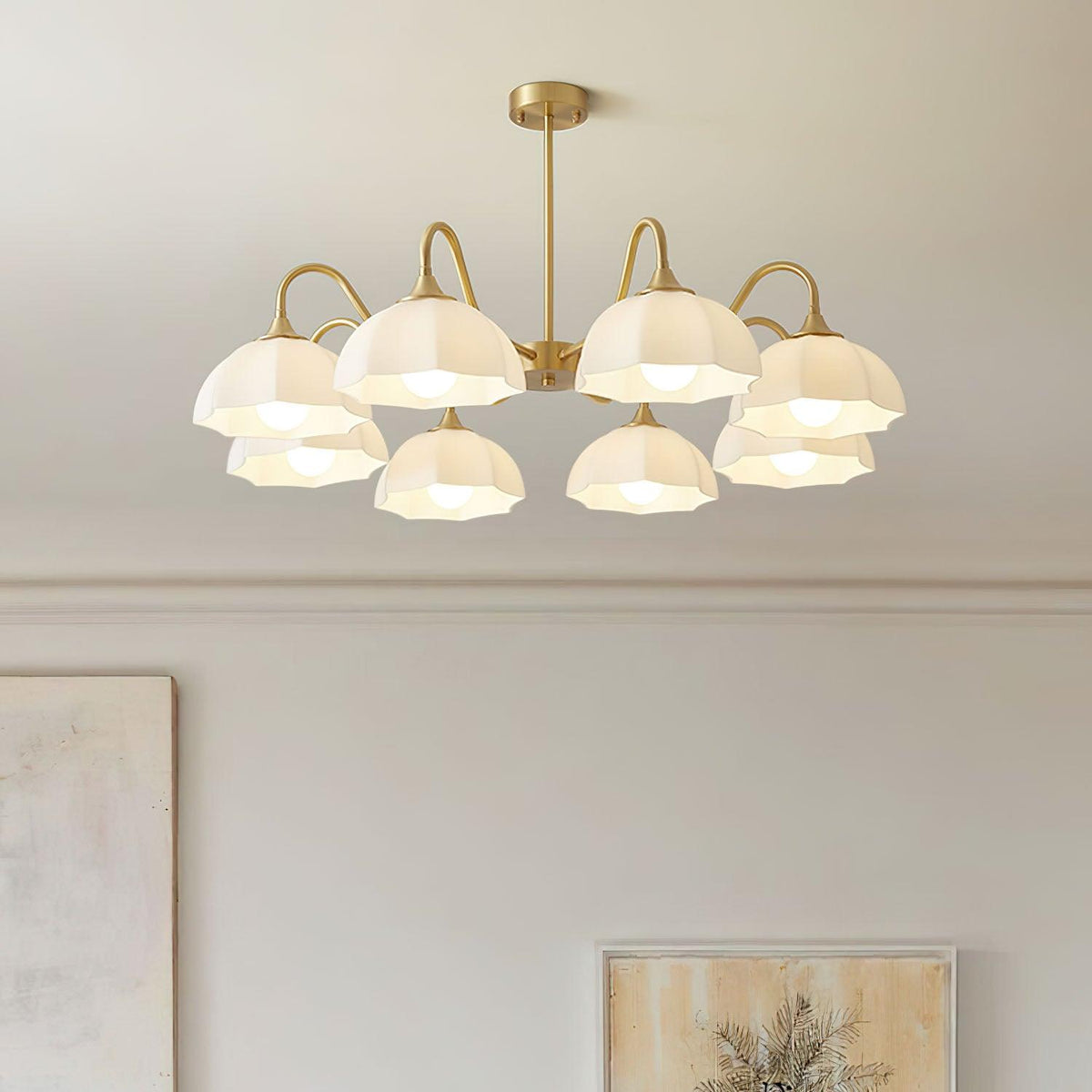 Octagonal Glass Bowl Chandelier - view 3