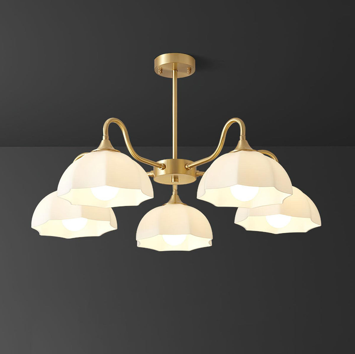 Octagonal Glass Bowl Chandelier - view 17