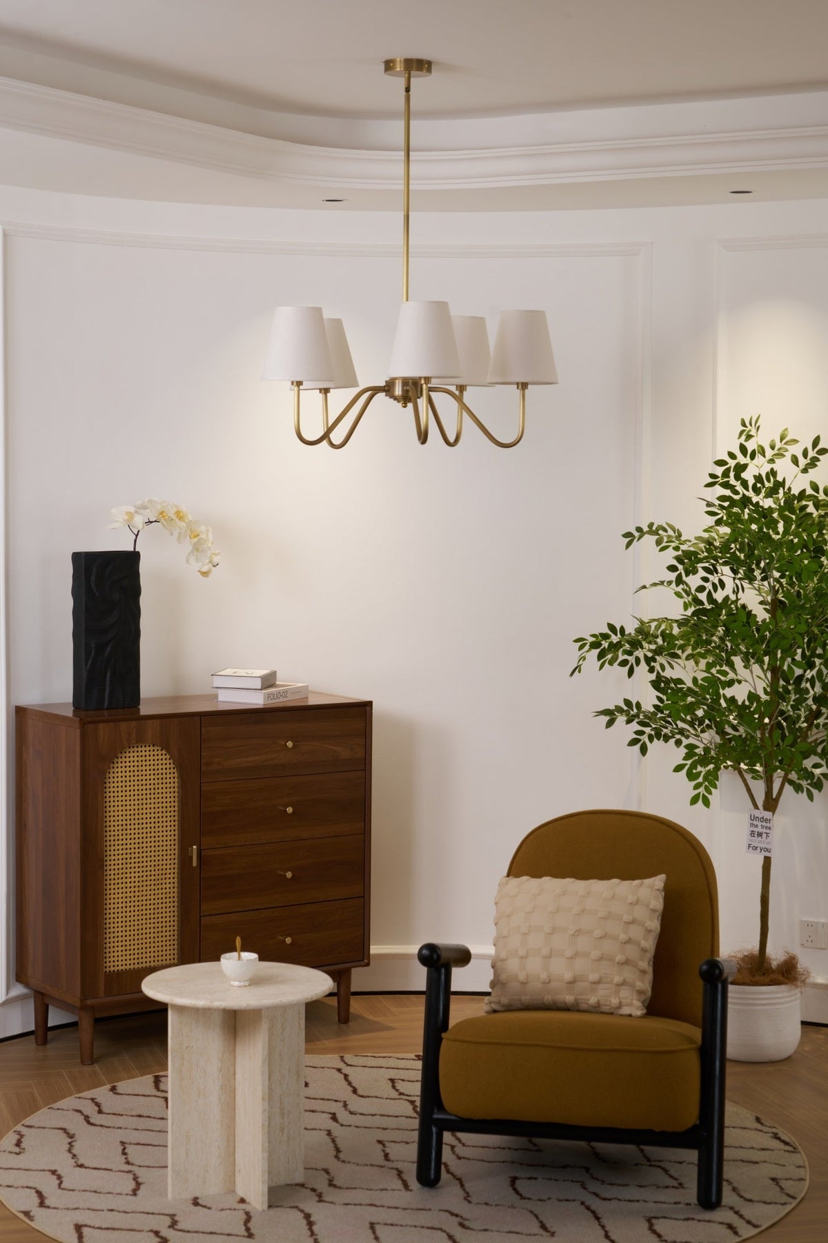 Opaluxe Brass Chandelier