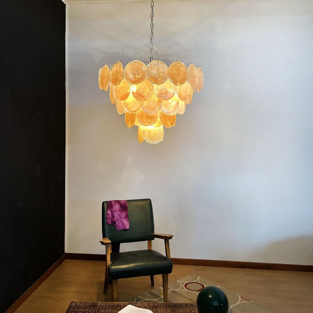 Orange Murano Disc Chandelier - view 17