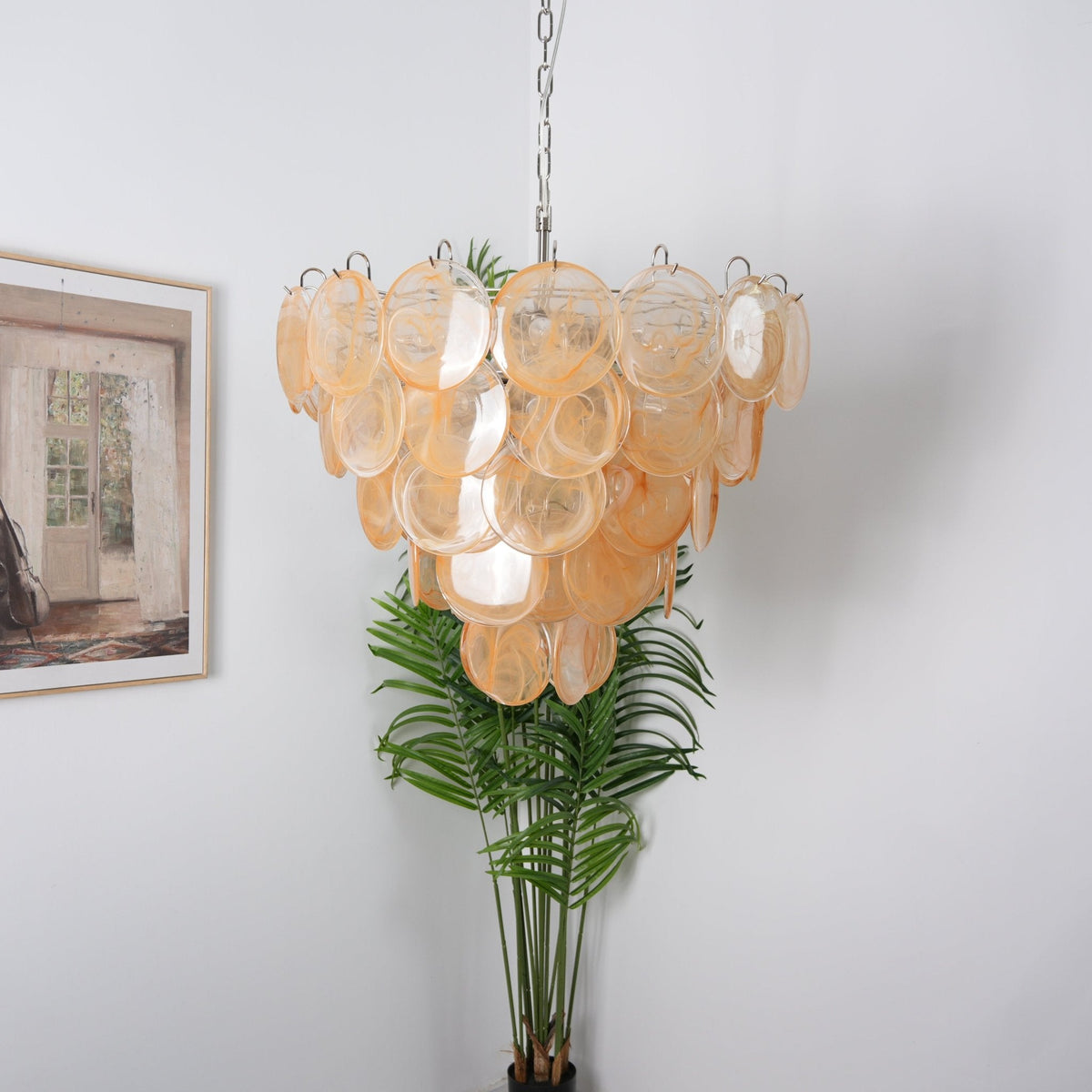 Orange Murano Disc Chandelier - view 11